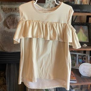 White & Yellow girls size 10/12 shirt